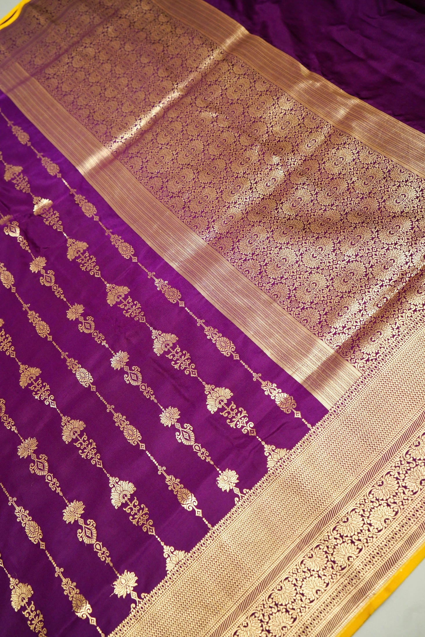 Magenta Mushru Silk Phekuwa Weave Zari Border Saree