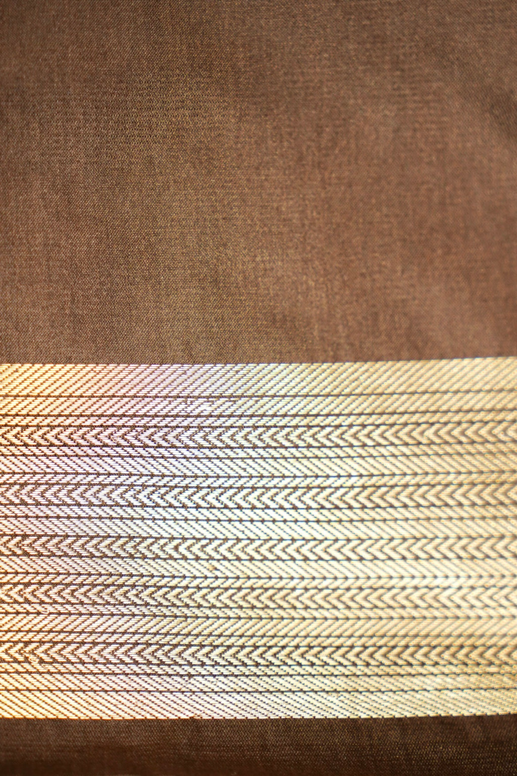 Brown Mushru Silk Phekuwa Weave Zari Border Saree
