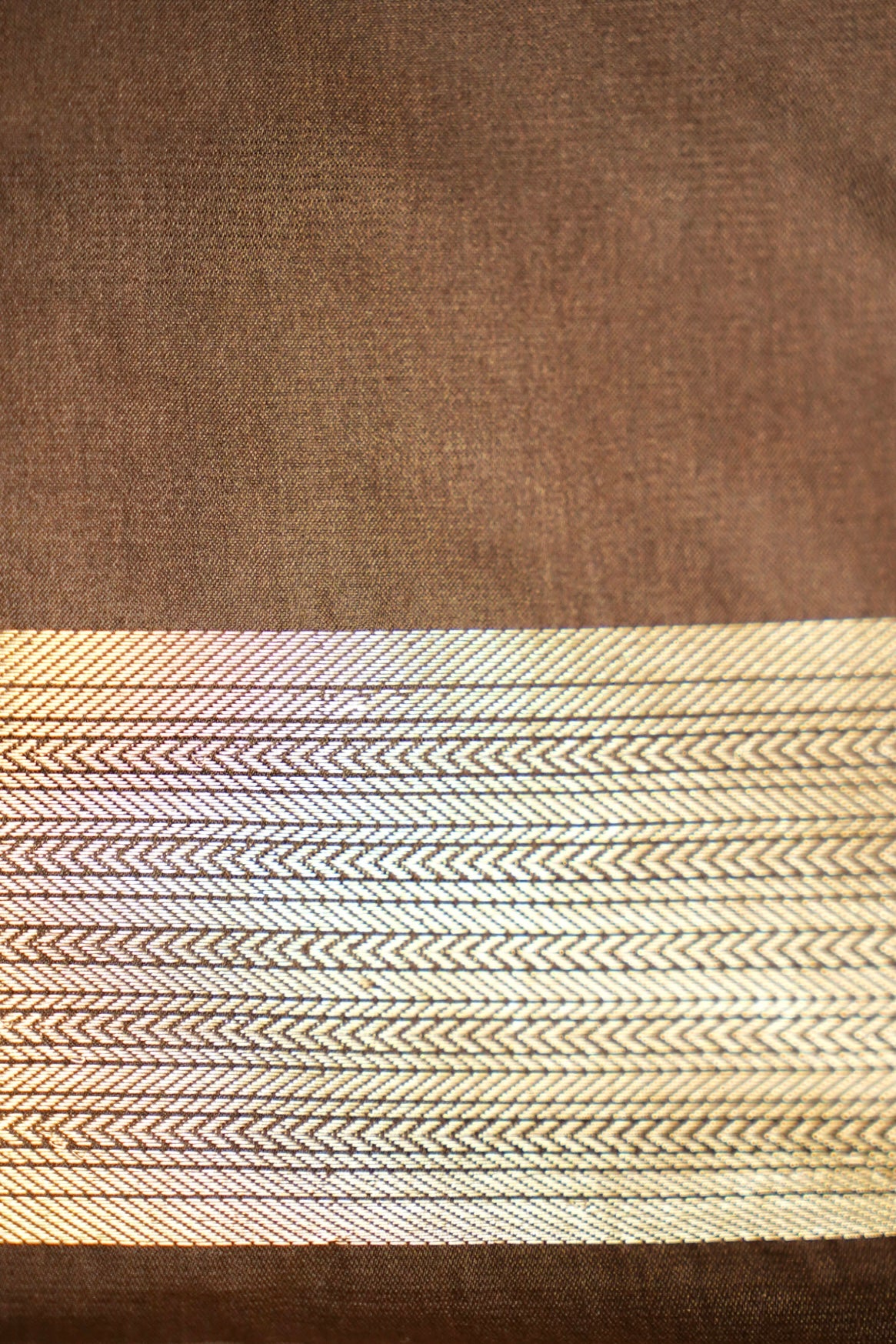 Brown Mushru Silk Phekuwa Weave Zari Border Saree