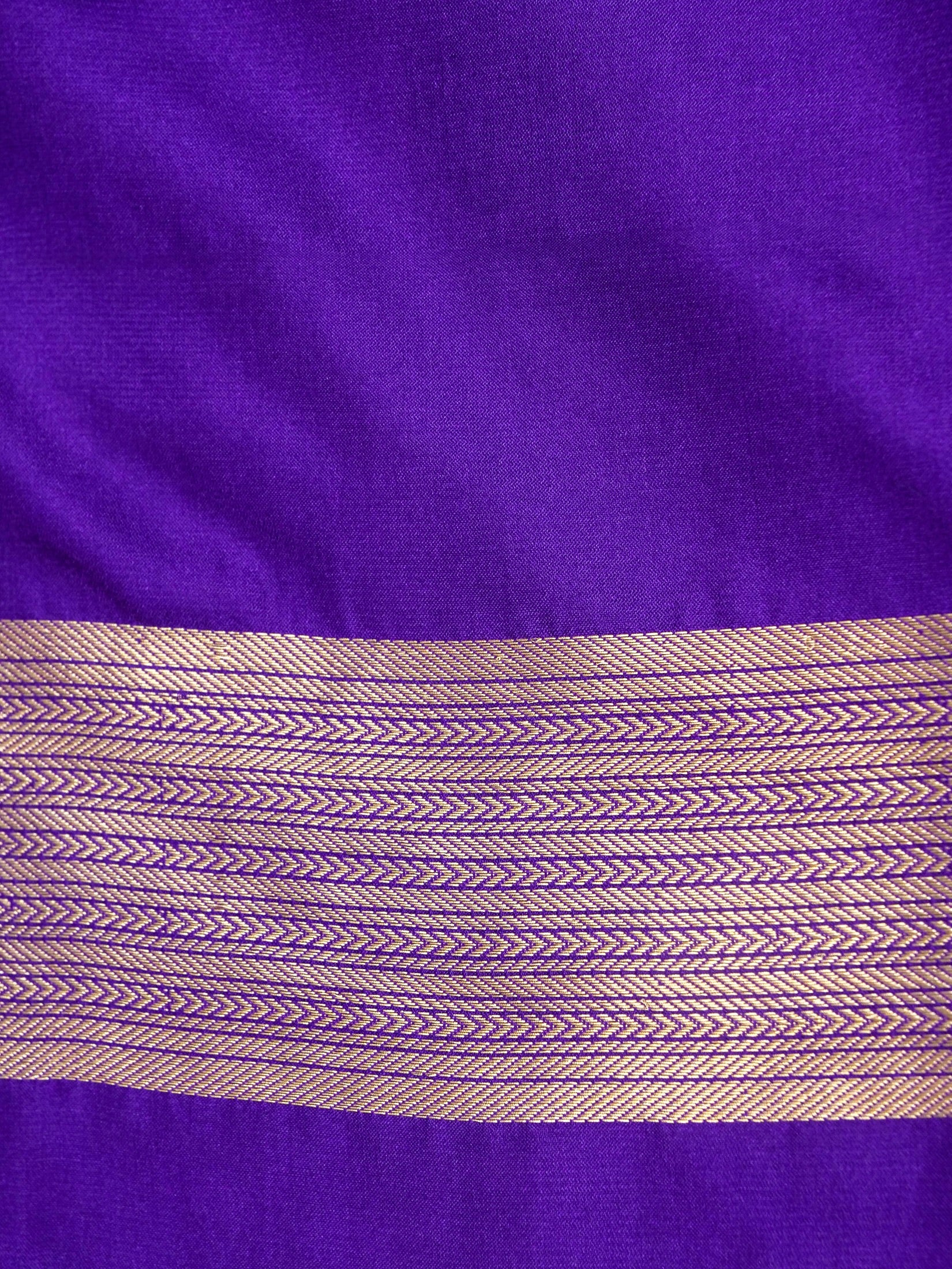 Purple Mushru Silk Phekuwa Weave Zari Border Saree