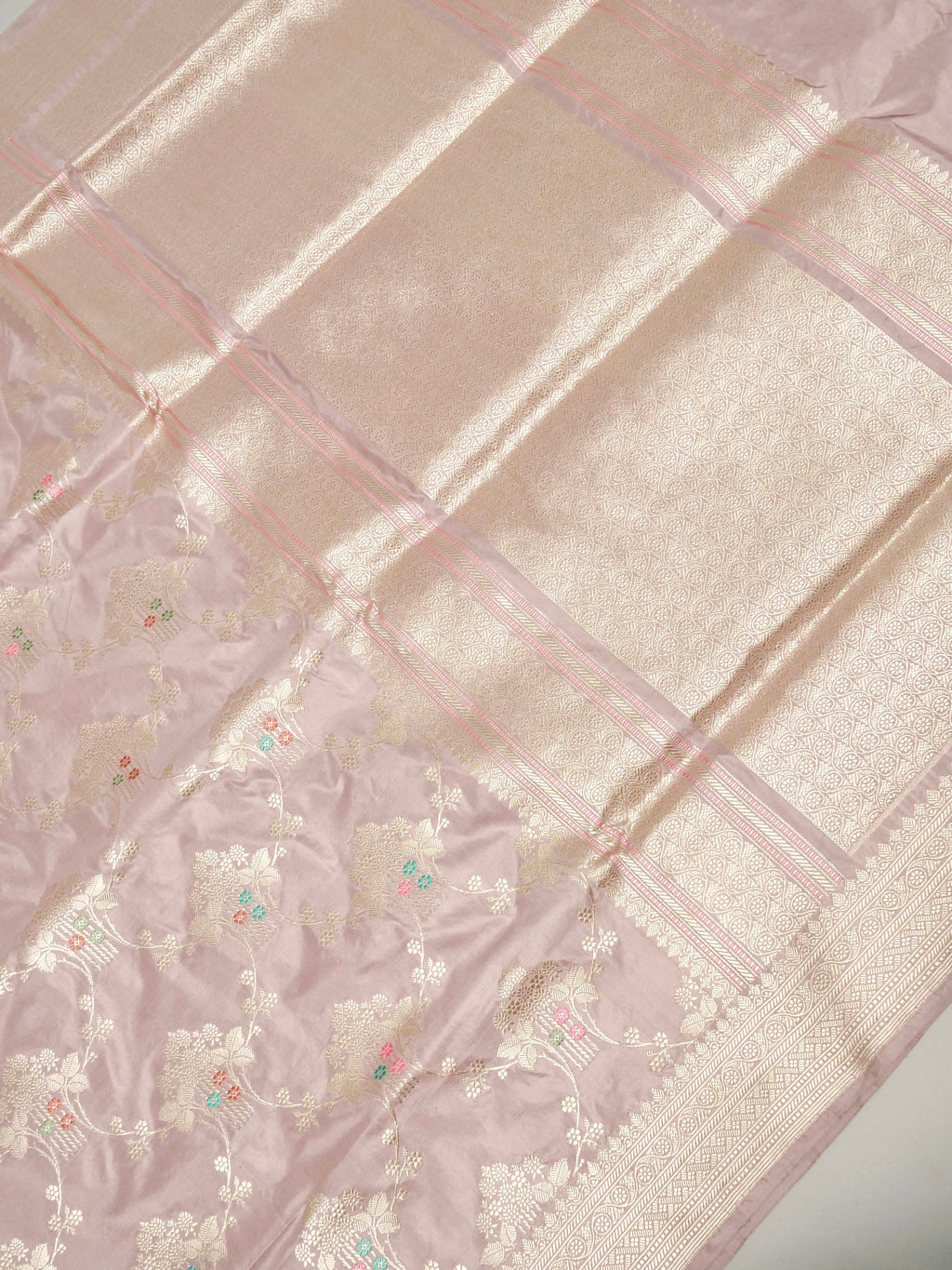 Kadhua Jangla Katan Silk Zari Border Meena Jaal Saree