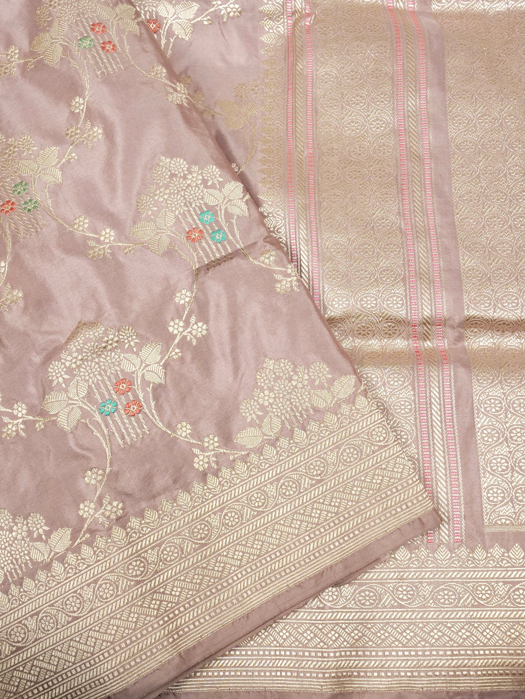 Kadhua Jangla Katan Silk Zari Border Meena Jaal Saree