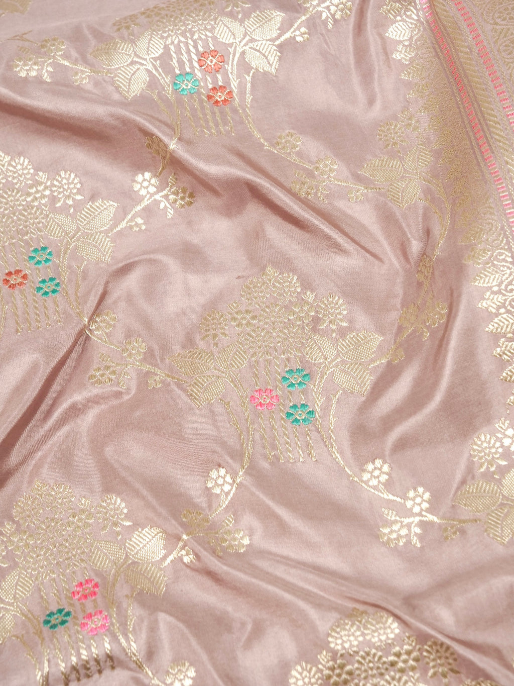 Kadhua Jangla Katan Silk Zari Border Meena Jaal Saree