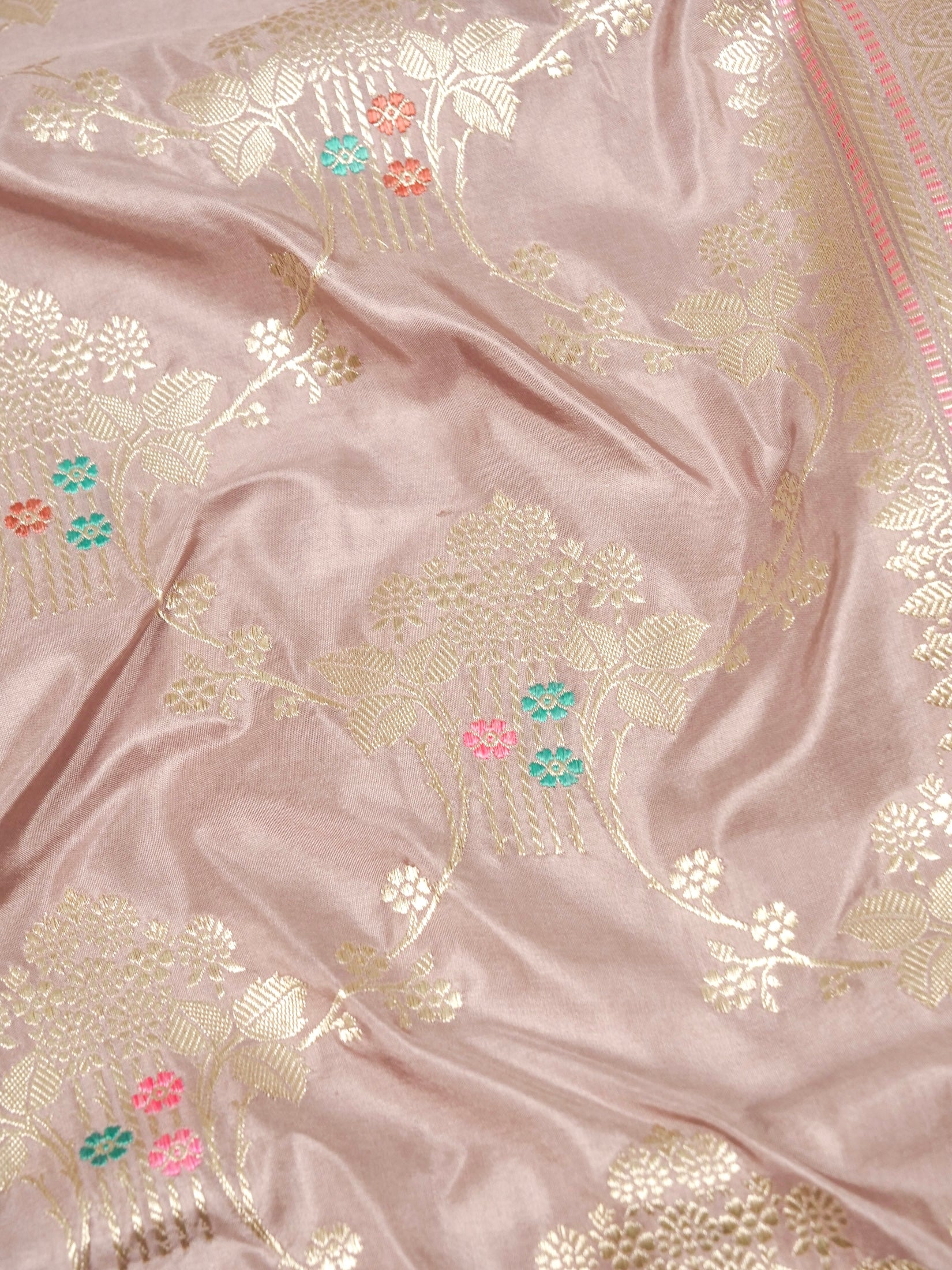 Kadhua Jangla Katan Silk Zari Border Meena Jaal Saree