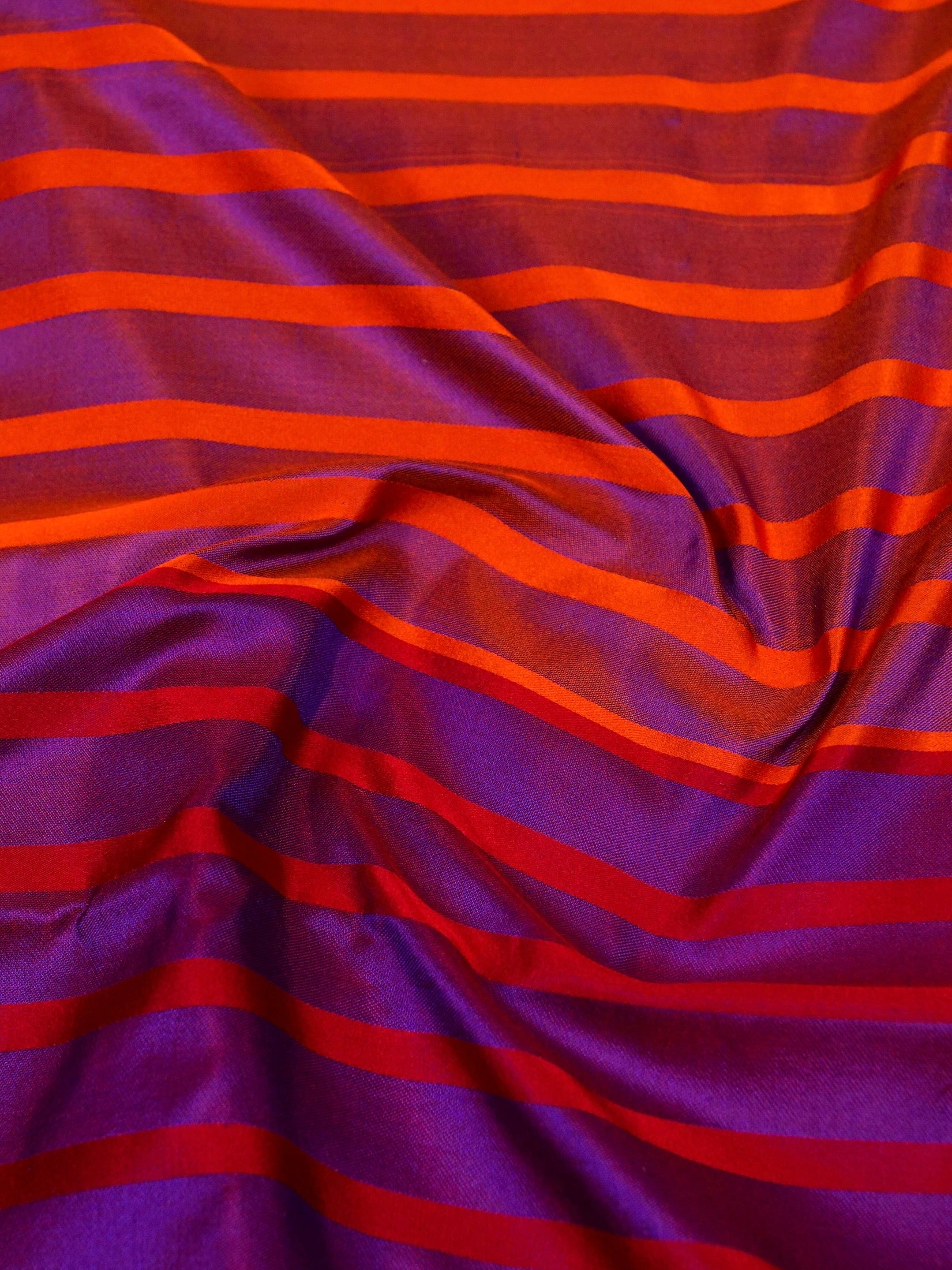Mashru Silk Stripe Patti Zari Border Aanchal