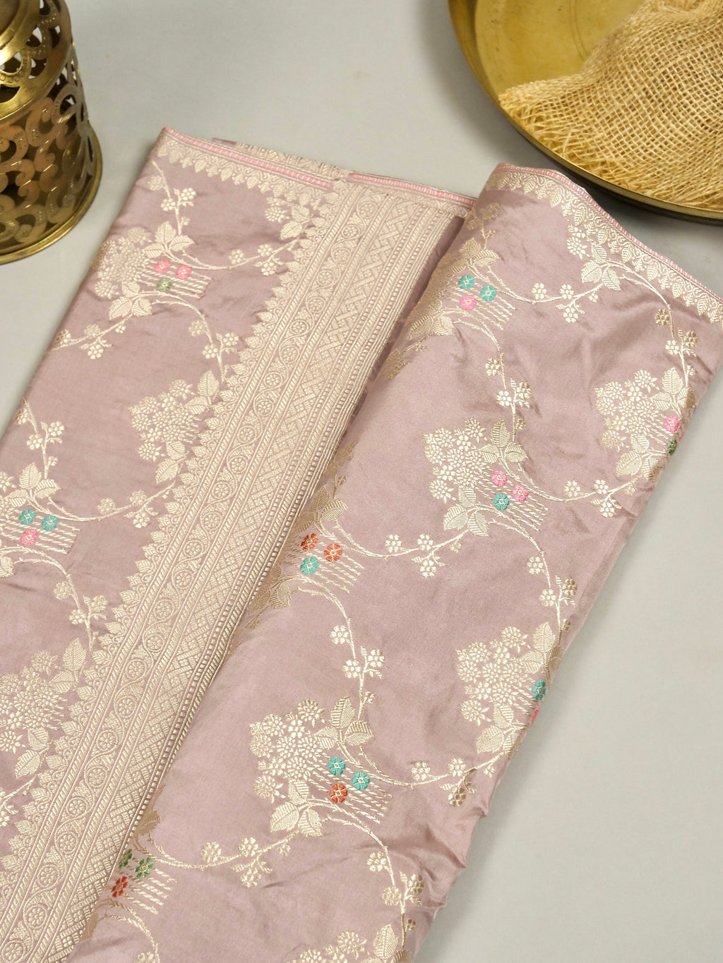 Kadhua Jangla Katan Silk Zari Border Meena Jaal Saree
